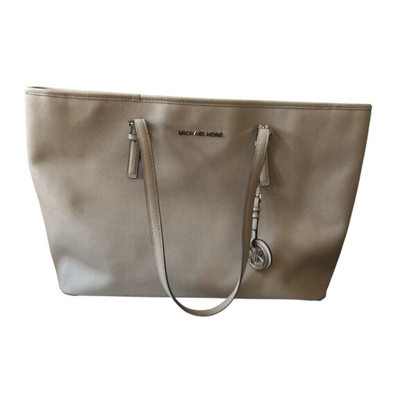 Michael Kors Large Tote Bag Padded Laptop Pocket Gray 16 x 11" READ - Picture 1 of 14